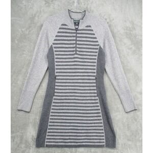 Title Nine Dress Womens Medium Striped Merino Wool Blend Quarter Zip Pullover